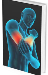 A book with an image of a man holding his elbow, exploring the world of osteopathy.